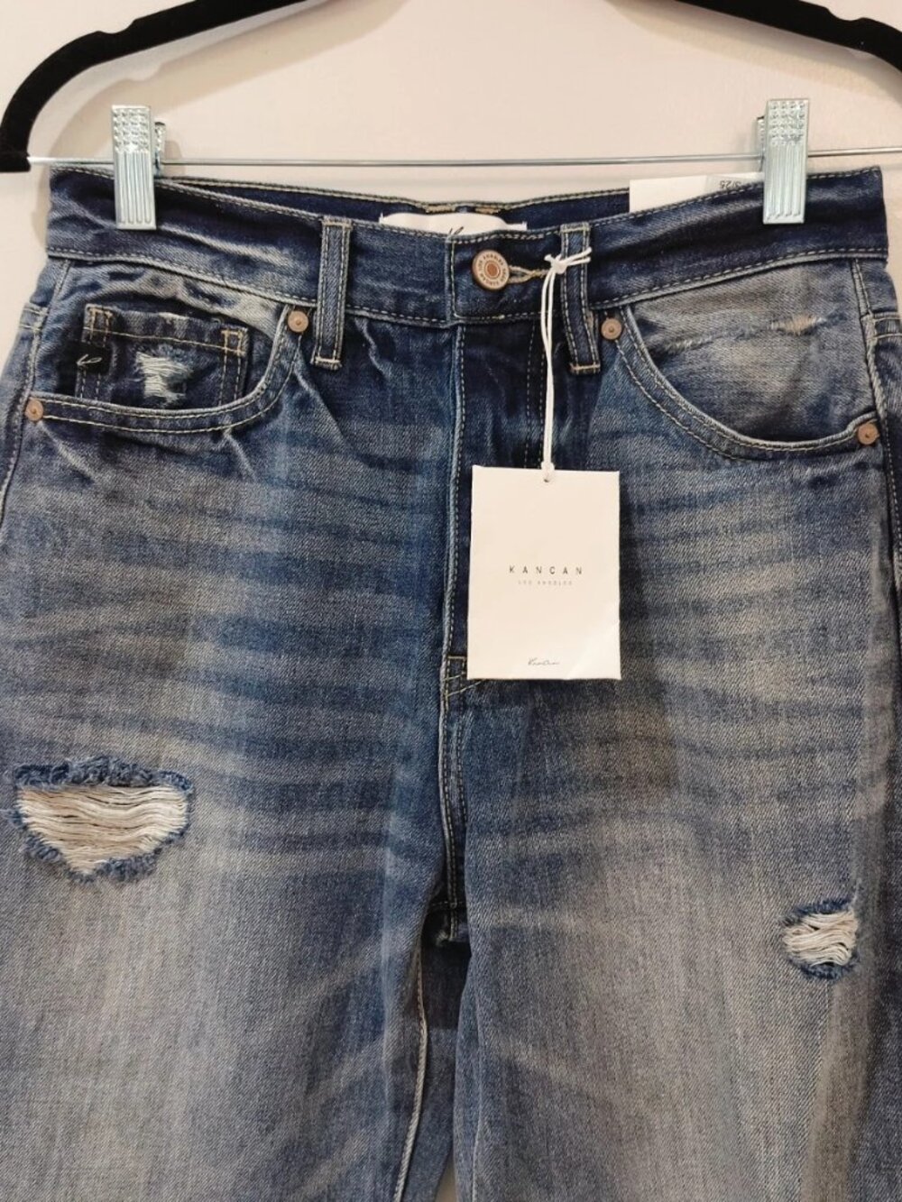 KanCan 90's Flare Ultra High Rise Distressed Jeans Size 3/25 - Picture 3 of 11